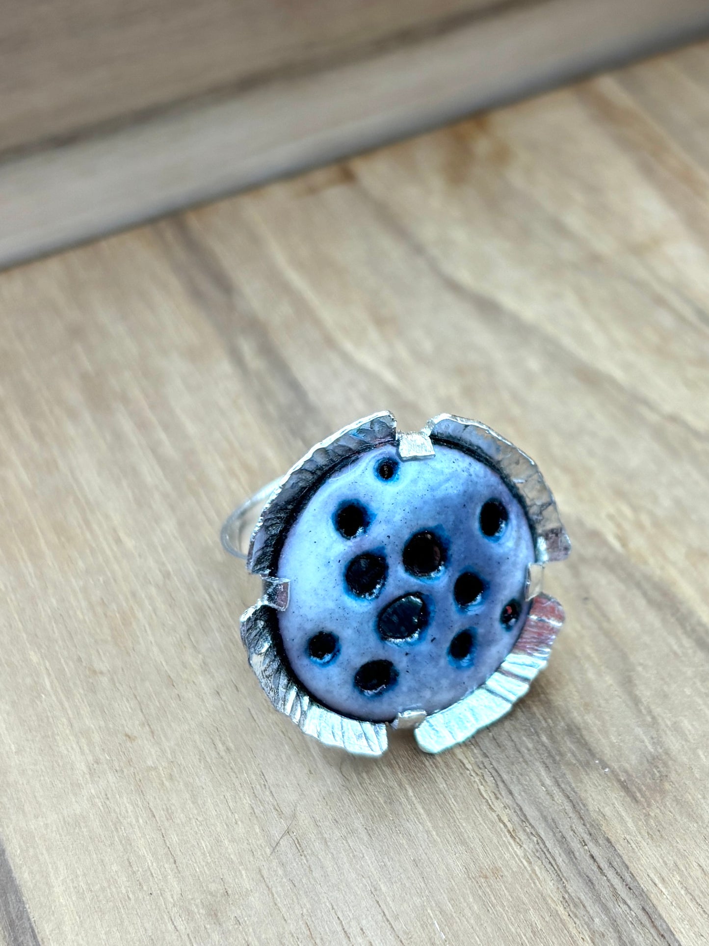 Handcrafted Silver and Enamel Coral Reef Ring
