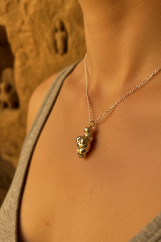 Venus of Willendorf pendant, Sterling silver
