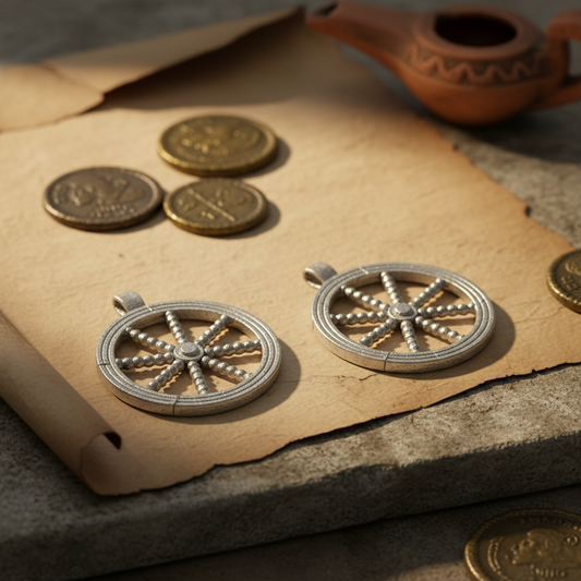 Romeins zonnewiel, Massief zilver.